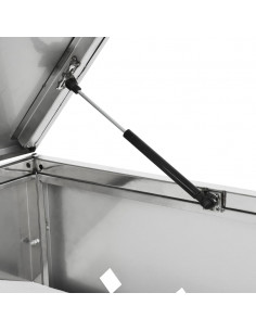 Copribidone per Spazzatura Quadruplo 240 L in Acciaio Inox