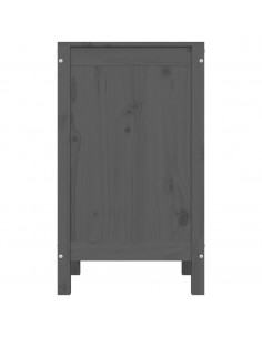 Contenitore per Bucato Grigio 44x44x76 cm Legno Massello Pino