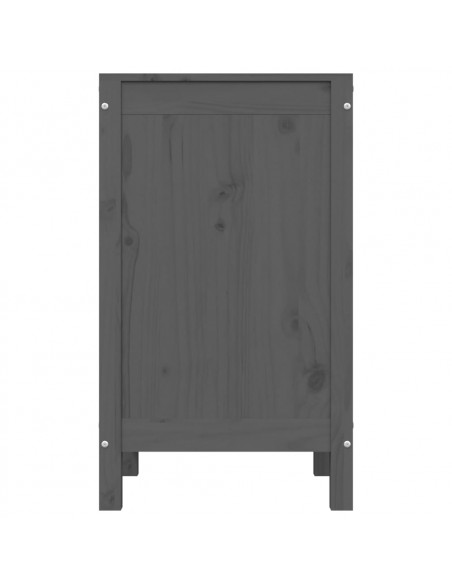 Contenitore per Bucato Grigio 44x44x76 cm Legno Massello Pino
