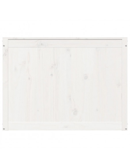 Contenitore per Bucato Bianco 88,5x44x66 cm Legno Massello Pino