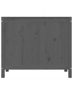 Contenitore per Bucato Grigio 88,5x44x76 cm Legno Massello Pino