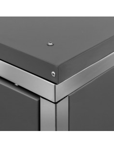 Copri Bidoni Pattume Quadruplo 276,5x77,5x112,5 cm Acciaio Inox