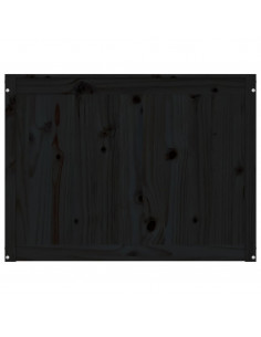 Contenitore per Bucato Nero 88,5x44x66 cm Legno Massello Pino