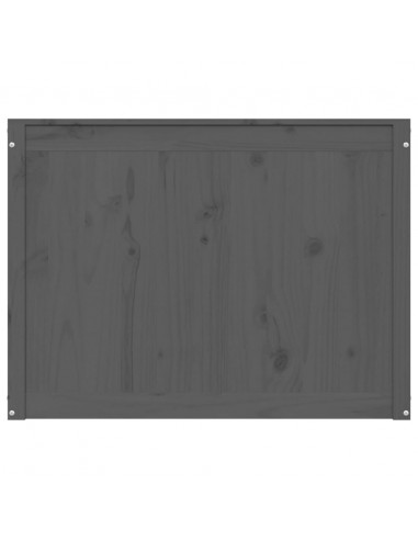 Contenitore per Bucato Grigio 88,5x44x66 cm Legno Massello Pino