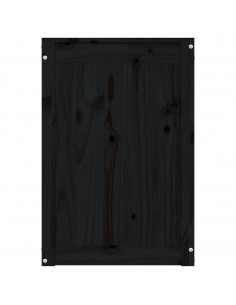 Contenitore per Bucato Nero 44x44x66 cm Legno Massello Pino