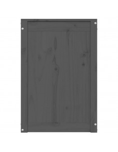 Contenitore per Bucato Grigio 44x44x66 cm Legno Massello Pino