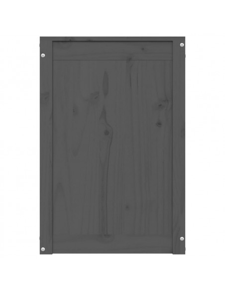 Contenitore per Bucato Grigio 44x44x66 cm Legno Massello Pino