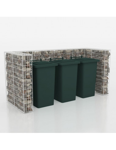 Gabbione in Rete in Acciaio per 3 Cassonetti 250x100x120 cm