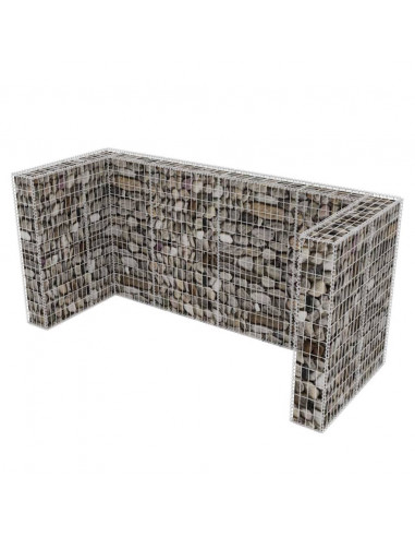Gabbione in Rete in Acciaio per 3 Cassonetti 250x100x120 cm