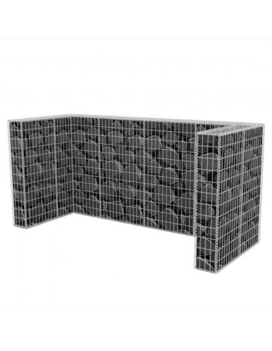 Gabbione in Rete in Acciaio per 3 Cassonetti 250x100x120 cm