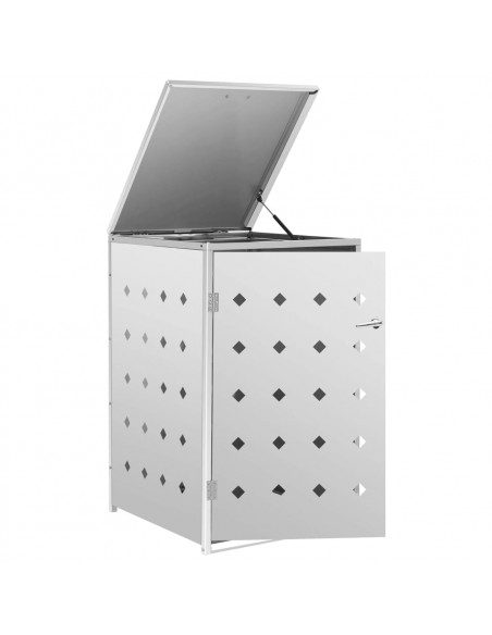 Copribidone per Spazzatura Singolo 240 L in Acciaio Inox