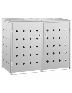 Copribidone per Spazzatura Doppio 240 L in Acciaio Inox 2