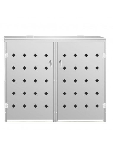 Copribidone per Spazzatura Doppio 240 L in Acciaio Inox