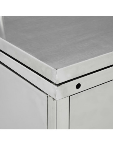 Copribidone per Spazzatura Doppio 240 L in Acciaio Inox