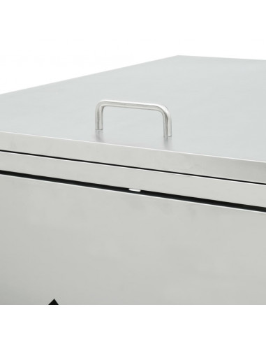 Copribidone per Spazzatura Triplo 240 L in Acciaio Inox