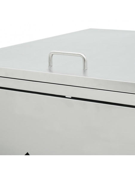 Copribidone per Spazzatura Triplo 240 L in Acciaio Inox