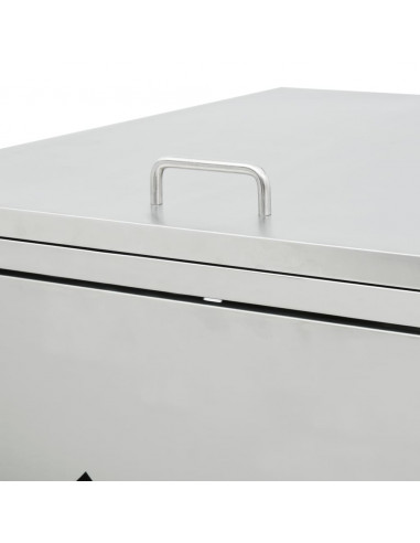 Copribidone per Spazzatura Quadruplo 240 L in Acciaio Inox