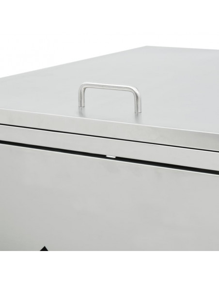 Copribidone per Spazzatura Quadruplo 240 L in Acciaio Inox