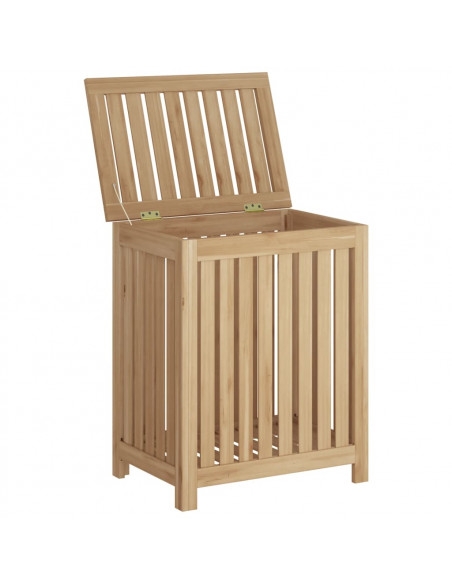 Cesto del Bucato 50x35x60 cm in Legno Massello di Teak