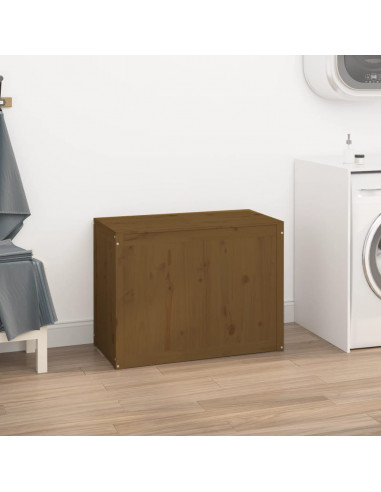 Contenitore per Bucato Miele 88,5x44x66 cm Legno Massello Pino