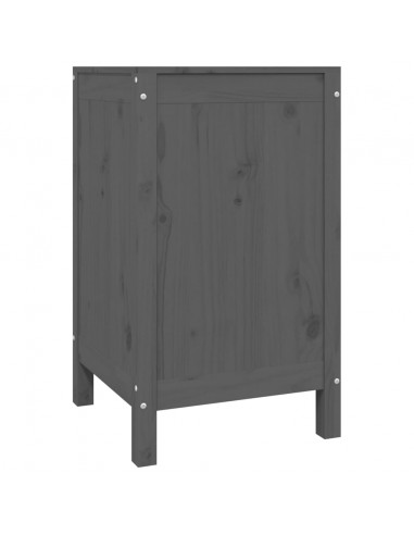 Contenitore per Bucato Grigio 44x44x76 cm Legno Massello Pino