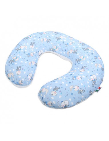 Cuscino allattamento Baby Idea 5802EAZ KIKKA Elefanti azzurri Elefanti