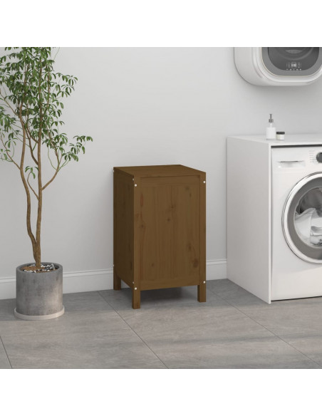 Contenitore per Bucato Miele 44x44x76 cm Legno Massello Pino