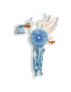 Fiocco nascita Baby Idea CI IA Cicogna Intermedia Azzurro Azzurro