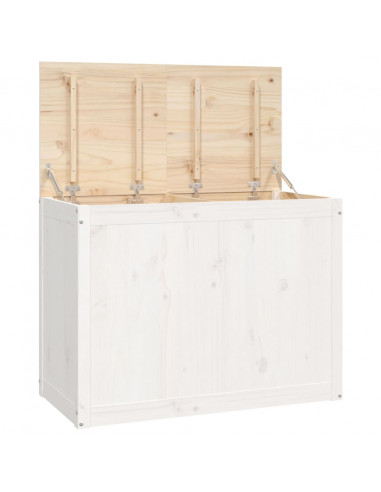 Contenitore per Bucato Bianco 88,5x44x66 cm Legno Massello Pino