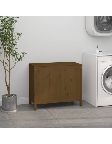 Contenitore per Bucato Miele 88,5x44x76 cm Legno Massello Pino