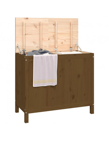 Contenitore per Bucato Miele 88,5x44x76 cm Legno Massello Pino