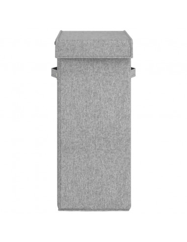 Cesto Biancheria Pieghevole Grigio 26x34,5x59,5 cm Lino Finto