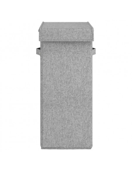 Cesto Biancheria Pieghevole Grigio 26x34,5x59,5 cm Lino Finto