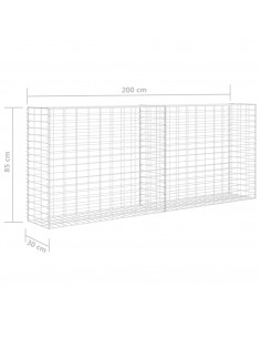 Gabbione in Rete in Acciaio Zincato 85x30x200 cm