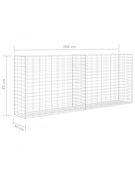 Gabbione in Rete in Acciaio Zincato 85x30x200 cm