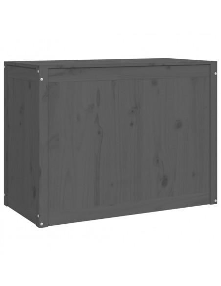 Contenitore per Bucato Grigio 88,5x44x66 cm Legno Massello Pino