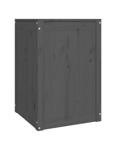 Contenitore per Bucato Grigio 44x44x66 cm Legno Massello Pino