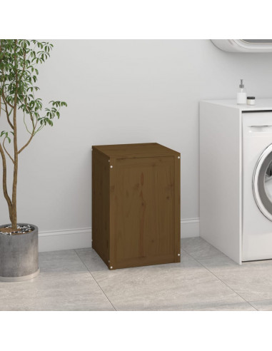 Contenitore per Bucato Miele 44x44x66 cm Legno Massello Pino