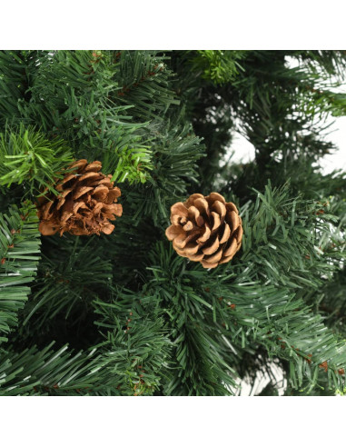 Albero di Natale Artificiale con Pigne Verde 210 cm
