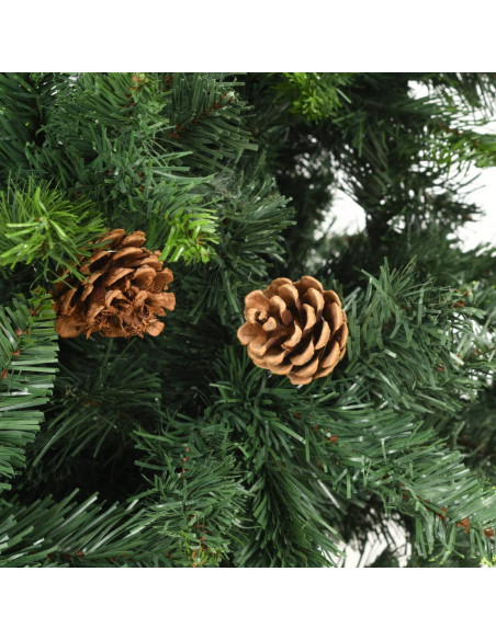 Albero di Natale Artificiale con Pigne Verde 210 cm
