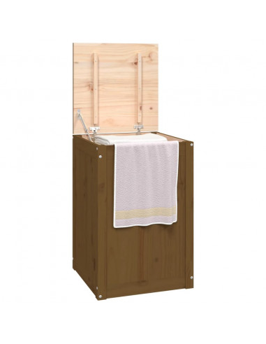 Contenitore per Bucato Miele 44x44x66 cm Legno Massello Pino