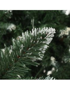 Albero di Natale Artificiale Pigne e Brillantini Bianchi 210 cm