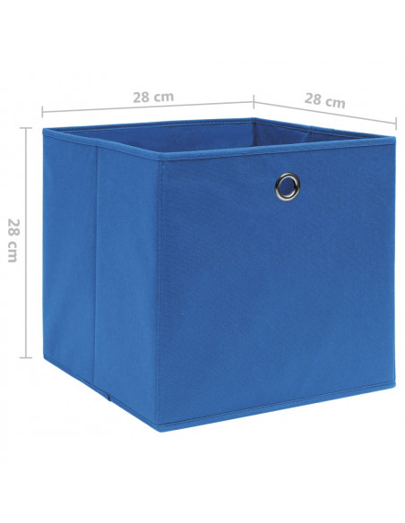 Contenitori 4 pz in Tessuto non Tessuto 28x28x28 cm Blu