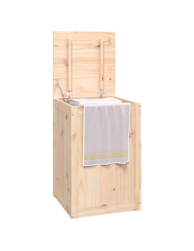 Contenitore per Bucato 44x44x66 cm Legno Massello Pino