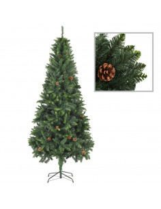 Albero di Natale Artificiale con Pigne Verde 210 cm 2
