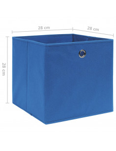 Contenitori 10 pz in Tessuto non Tessuto 28x28x28 cm Blu