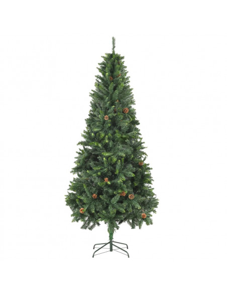 Albero di Natale Artificiale con Pigne Verde 210 cm