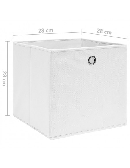 Contenitori 10 pz in Tessuto non Tessuto 28x28x28 cm Bianco