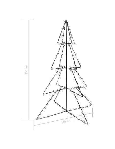 Albero di Natale a Cono 240 LED per Interni Esterni 115x150 cm