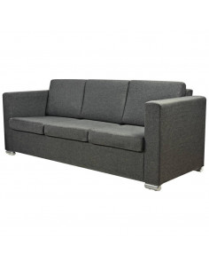 2 Pz Set di Divani in Stoffa Grigio Scuro